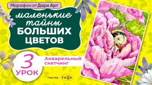 Марафон _Маленькие тайны Больших цветов_ -  3 урок __ Акварельный скетчинг