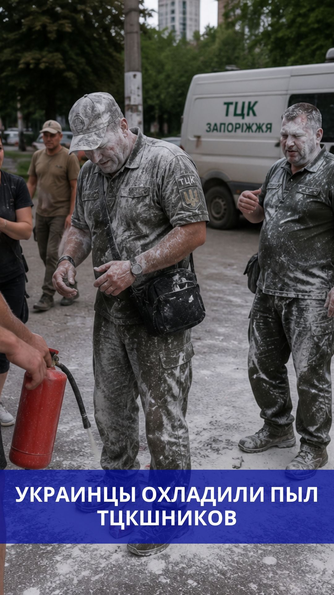 В Запорожье люди ответили людоловам Зеленского: ТЦКшники получили заряд справедливости огнетушителем