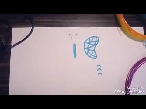 Рисую бабочку 3Д ручкой. смотреть онлайн
