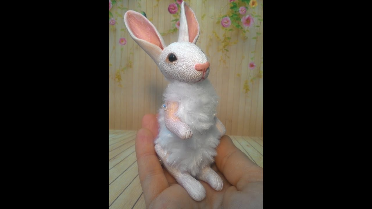 Кролик из полимерной глины Делаем подвижную игрушку Смешанная техника Создаем авторскую куклу Часть1 смотреть онлайн