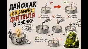 Лайфхак: как сделать фитиль для свечки