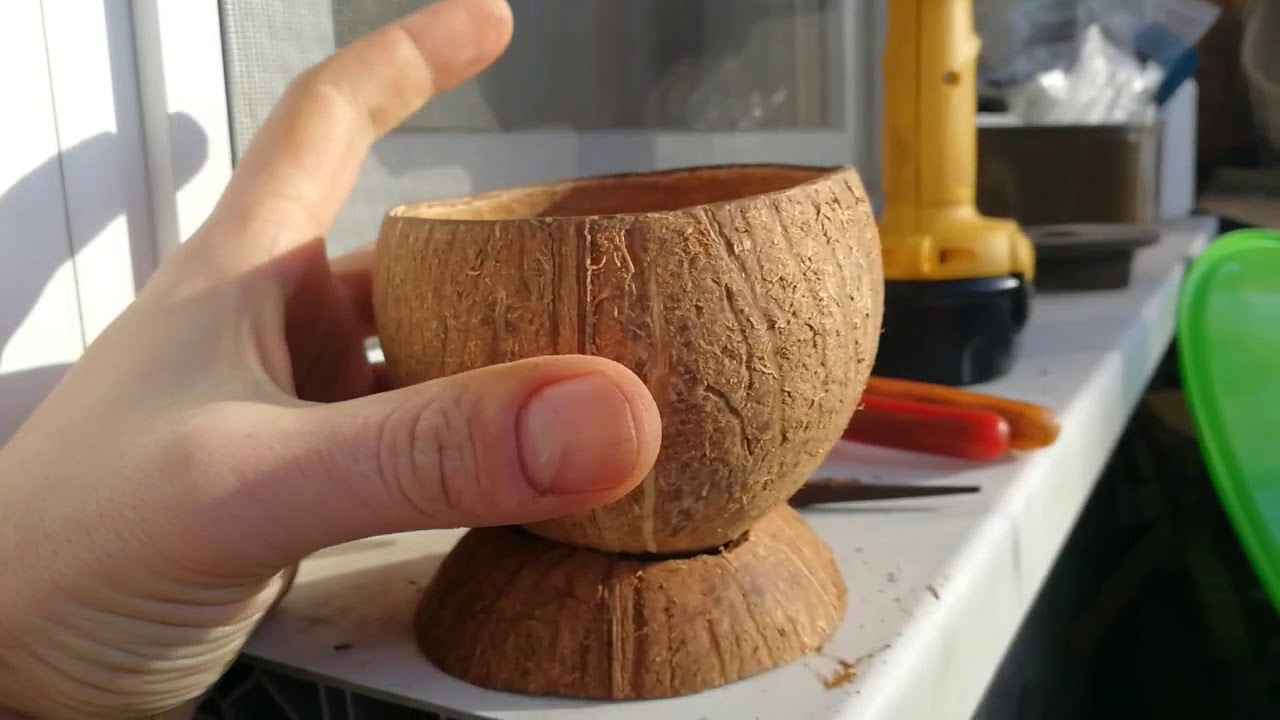 КУБОК ИЗ КОКОСА,СДЕЛАЙ САМ! goblet of coconut DIY смотреть онлайн