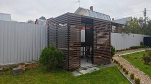 Мангальная зона из метала с обшивкой брусом основа пербола.Часть 2 Финальная.