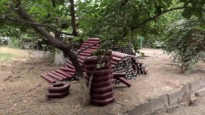 4K Узбекистан, Ташкент, Ок-Тепа 57 дом и бывшее трамвайное кольцо.