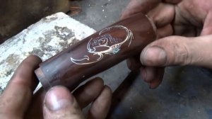 Как придать фактуру рукояти ножа с инкрустацией (сделать подрезку)