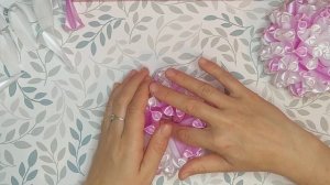 Пышные бантики из атласной ленты 2,5 см .