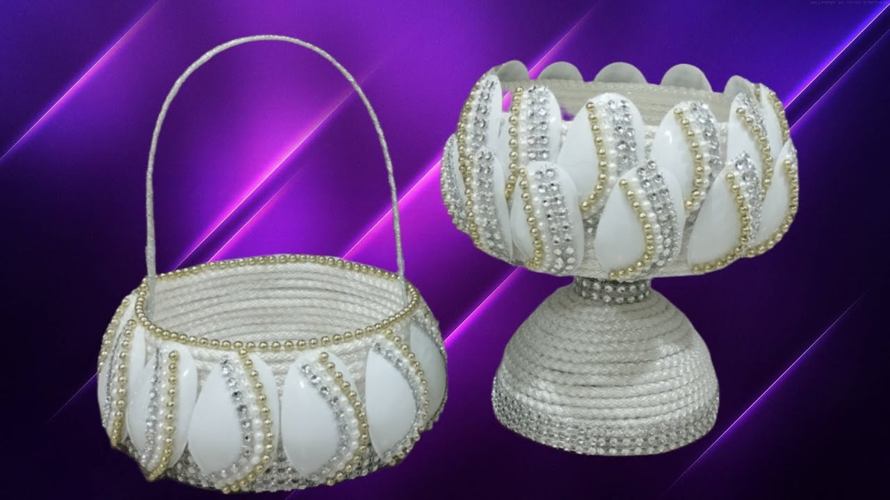 Красивые ваза и корзина из пластиковых ложек/Beautiful vase and basket made of plastic spoons смотреть онлайн