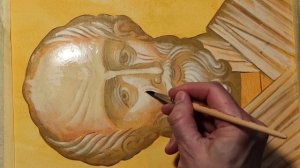 Темпера. Яичная эмульсия. Святитель Николай. Часть 9.