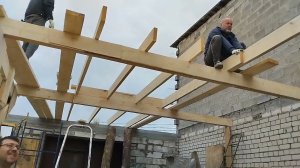 Строительство столярной мастерской 16 (собираем межэтажное перекрытие)