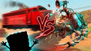 Губка Боб смотрит TV: ВСЕ МОНСТРЫ ТРЕВОРА ХЕНДЕРСОНА vs ПОЕЗД в Garry s Mod.129