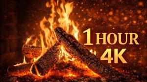 Cozy Fireplace 4K – Relaxing Fire Sounds (1 Hour) | Уютный камин