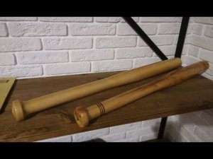 Изготовление бейсбольной биты из берёзового бруска.