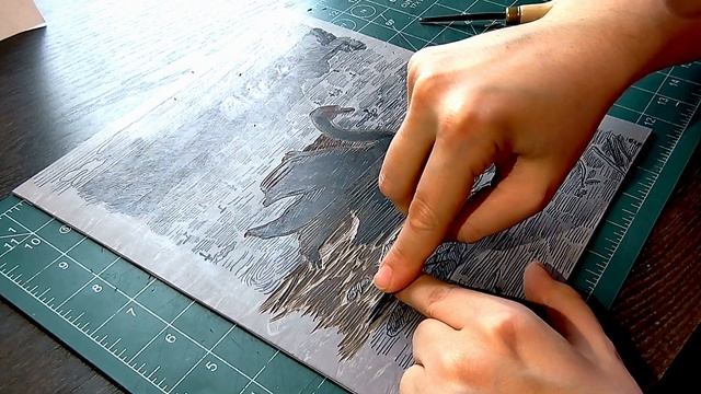 Линогравюра лебедь. Вырезание и печать / Linocut смотреть онлайн