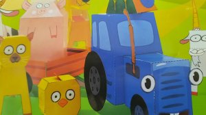Синий трактор из бумаги за 60 СЕКУНД! 🚜 Сборка 3D фигуры