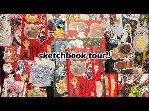 Обзор на скетчбук!!🌸|sketchbook tour