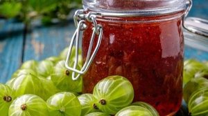 Варенье- желе из крыжовника с малиной. Простой рецепт.