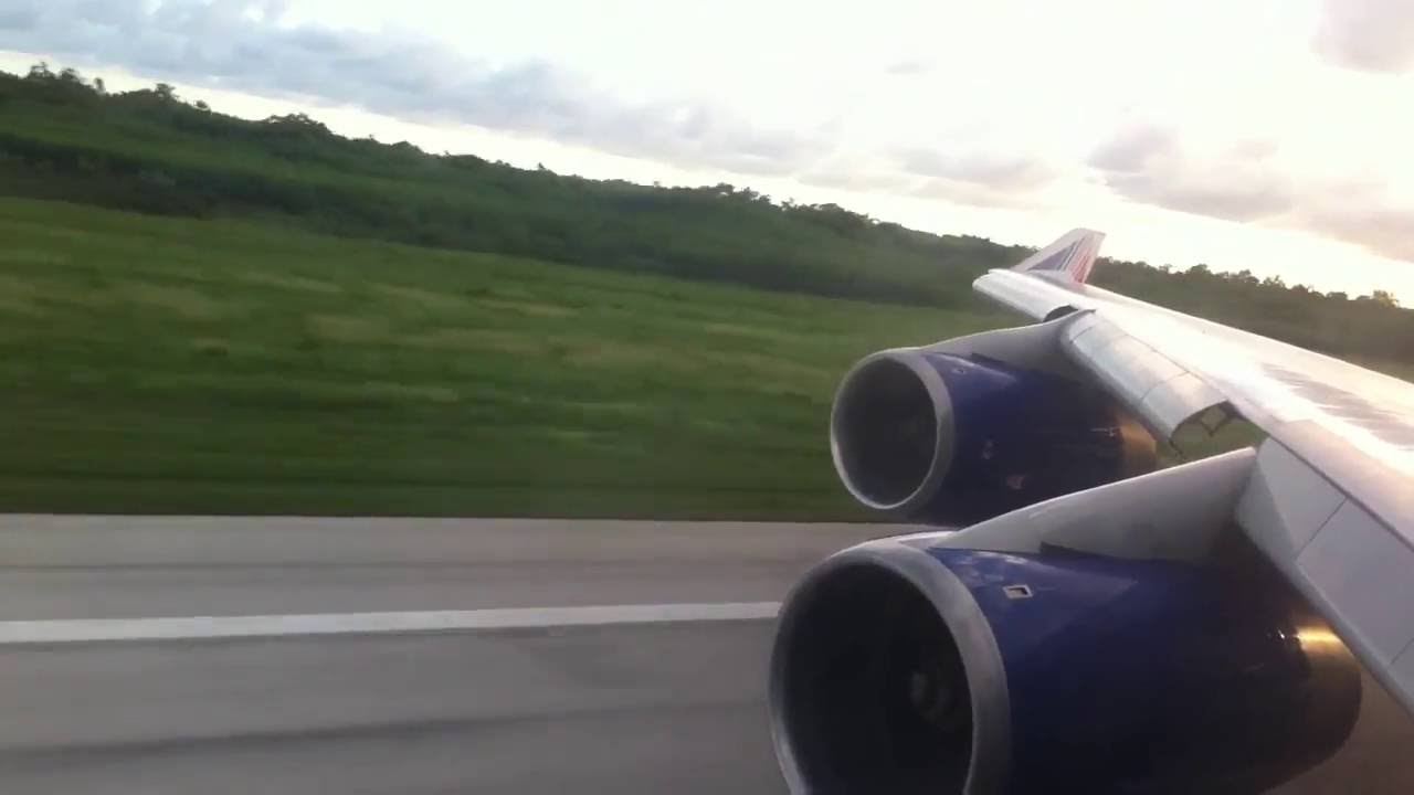 ✈ Boeing 747-400 Take-Off, Взлет Доминикана Boeing 747-400 TRANSAERO VP-BKJ PUJ – DME смотреть онлайн