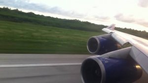 ✈ Boeing 747-400 Take-Off, Взлет Доминикана Boeing 747-400 TRANSAERO VP-BKJ PUJ – DME