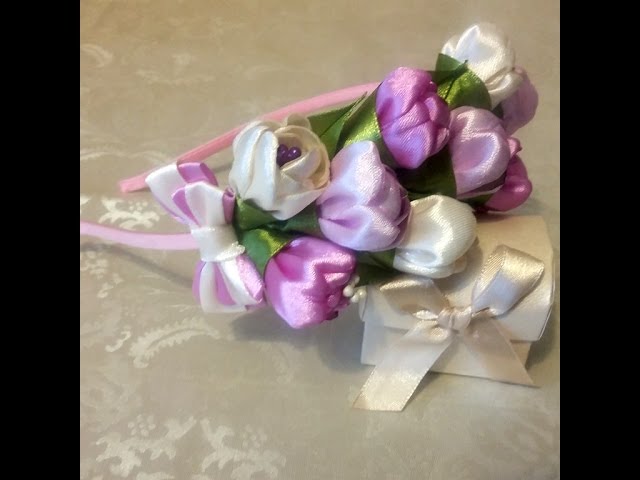Цветы из атласных лент.Канзаши .DIY смотреть онлайн
