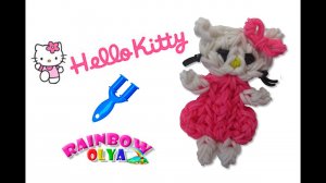 ХЕЛЛО КИТТИ из резинок на рогатке. Фигурка из резинок | Hello Kitti Rainbow Loom Charm