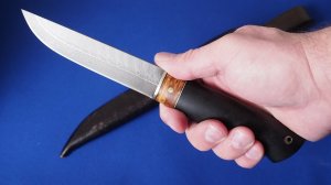 НОЖ ОХОТНИЧИЙ СЕРГЕЙ ДАНИЛОВ с клинком взрывной дамаск Russia