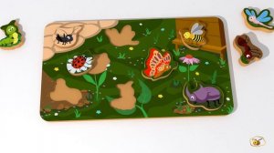 Учим насекомых. Игрушки для малыша пазл сортировщик.