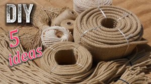 🔊5 ИДЕИ поделок ИЗ ДЖУТА (джутового каната, веревки, ленты) своими руками. Jute craft ideas easy.👍