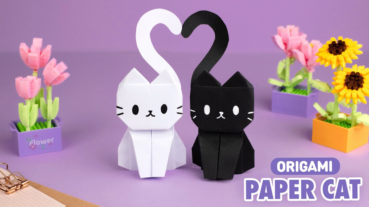 Оригами Котик из бумаги | Origami Paper Cat смотреть онлайн