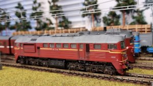 Красная Машка М62 1671, модель тепловоза со следами эксплуатации в масштабе H0