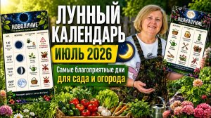 ЛУННЫЙ КАЛЕНДАРЬ ИЮЛЬ 2026 🌙 Самые благоприятные дни для сада и огорода