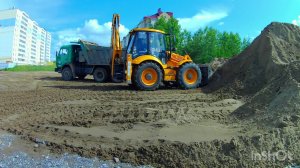 Погрузка песка экскаватором погрузчиком Mst sb904