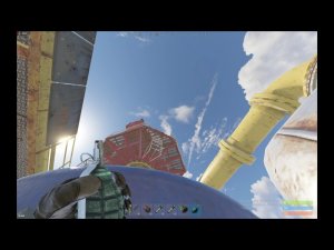 Как кидать гранату(F1) на кран большой нефтевышки . Раст/Rust