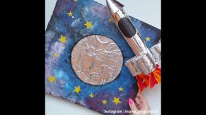 Объемная поделка ко дню космонавтики 🚀 Ракета из втулок .