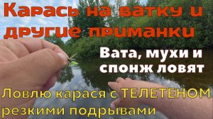 Мормышинг. Ловлю карасей на ВАТУ, СПОНЖ и МУХ, с  ТЕЛЕТЕНОМ. Куча мелких карасей, один за одим
