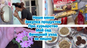 Наше меню , закупка продуктов. Про курьерство . Мой сад . Вечерний уход за лицом #влог #меню