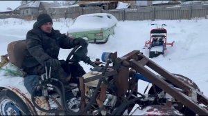 Мой самодельный мини трактор для уборки снега)