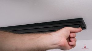 Карниз для штор потолочный двухрядный черный Лофт 2 ряда, прямой, 150 см