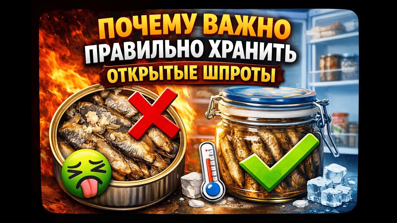 Почему важно правильно хранить открытые шпроты. смотреть онлайн