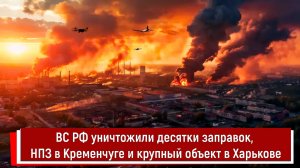 ВС РФ уничтожили десятки заправок, НПЗ в Кременчуге и крупный объект в Харькове