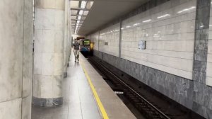 Движение поездов Ока на станции метро Бибирево + новые путевые стены
