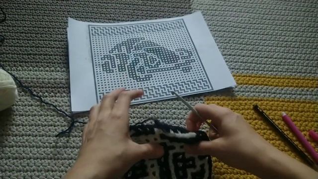 2 Техника ИНТЕРЛОК  разносторонний рисунок  из центра