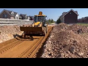 Jcb 3cx планировка песка толщига 30см