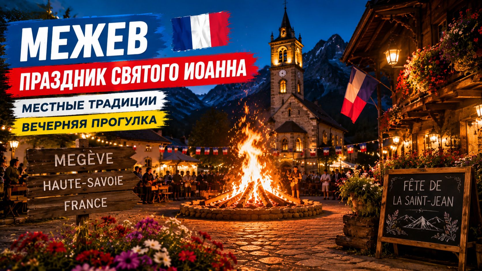 Межев 🇫🇷  Местные традиции ''Праздник Святого Иоанна'' _ Вечерняя прогулка