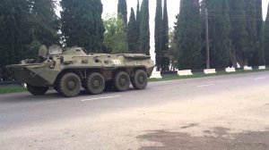 Российская военная колонна в Абхазии