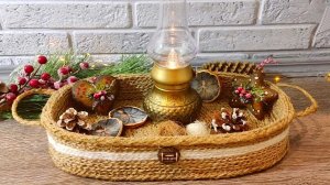 JUTE  BASKET/TRAY craft. DIY. КОРЗИНА/ПОДНОС из ДЖУТА своими руками.