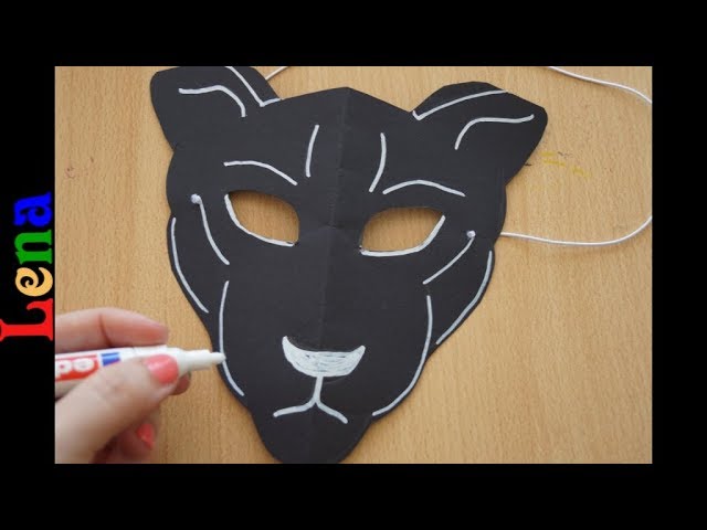 Maske Basteln - Black Panther Mask DIY - Как сделать маску Черной Пантеры из бумаги