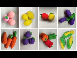 ФРУКТЫ И ОВОЩИ ИЗ ВОЗДУШНОГО ПЛАСТИЛИНА (часть 1) / ПОДЕЛКИ СВОИМИ РУКАМИ