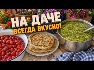 Лето на даче — это всегда вкусно! 🍓Варенье, плацинды и зелёный борщ