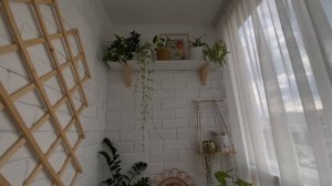 Уютная лоджия в стиле бохо🌿 Домашние джунгли и красивый декор🏡 Обустраиваю балкон 🧺