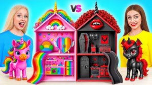 «Строим кукольный домик: Радужный против Черного Челлендж 🏠🤪